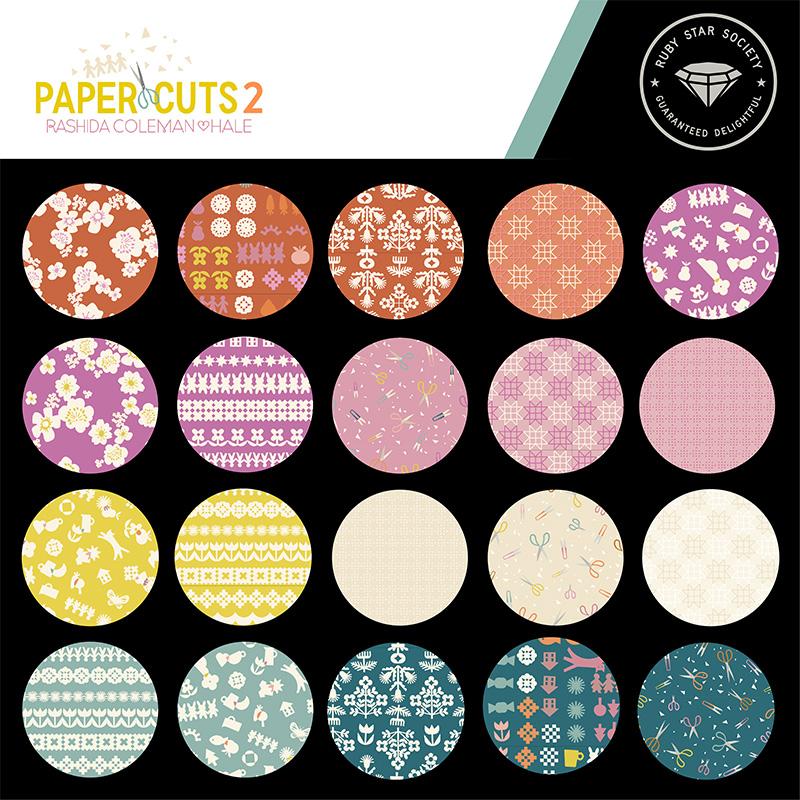 This Factory Cut FAT QUARTER BUNDLE contains 25 Fat Quarters from Paper Cuts 2 by Rashida Coleman-Hale for Ruby Star Society.

Manufacturer: Ruby Star Society
Designer: Rashida Coleman-Hale
Collection: Paper Cuts
Material: 100% Cotton
Weight: Quilting