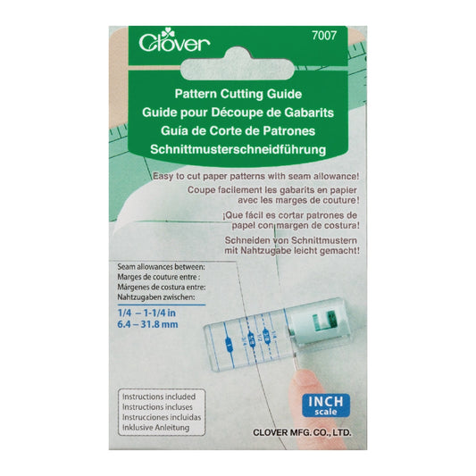 Introducing the Pattern Cutting Guide from Clover Needlecraft, expertly designed to simplify your pattern cutting process. Effortlessly create paper patterns with seam allowances ranging from 1/4in to 1-1/4in. Please note that this guide is not intended for fabric cutting.  Pair this versatile guide with a utility knife or exacto blade (not included) to achieve the perfect cut. 