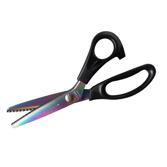 A lightweight version of the popular fully metal pinking shears! The Prism Pinking Shears are known for being buttery smooth and powerful. These pinking shears feature the regular pinking blade.

The blades of our Lightweight Pinking Shears are crafted from industrial stainless steel, giving them a lasting sharp edge that cuts all the way to the tip.