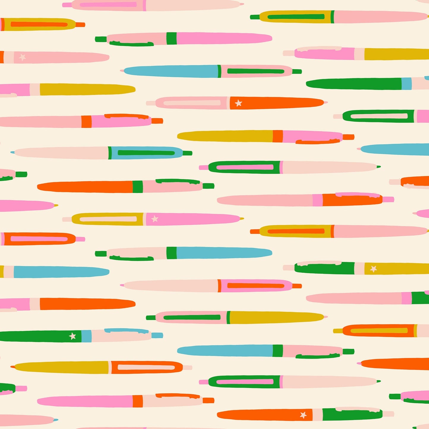 Manufacturer: Ruby Star Society
Designer: Melody Miller
Collection: Trinketry
Print Name: Pens in Natural
Material: 100% Cotton
Weight: Quilting 
SKU: RS0110-11
Width: 44 inches