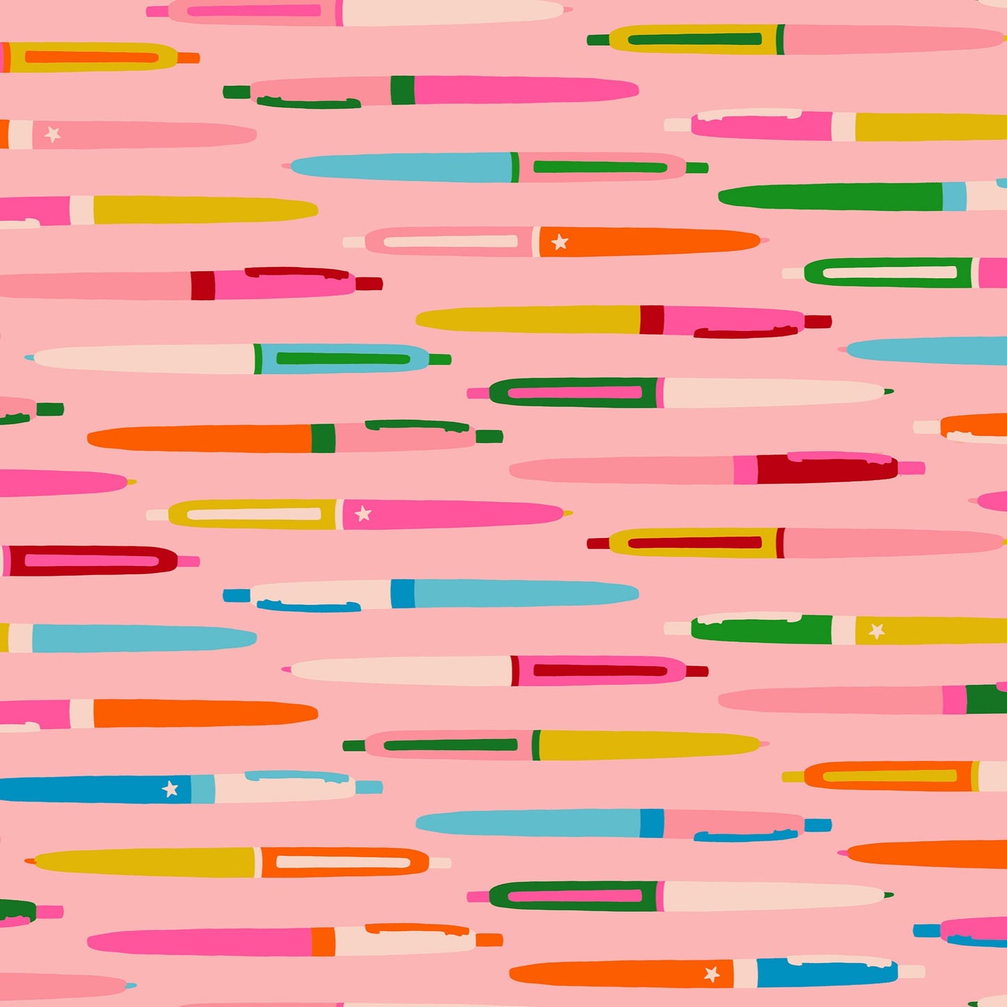 Manufacturer: Ruby Star Society
Designer: Melody Miller
Collection: Trinketry
Print Name: Pens in Balmy
Material: 100% Cotton
Weight: Quilting 
SKU: RS0110-18
Width: 44 inches