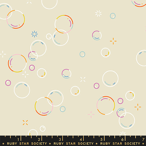 Manufacturer: Ruby Star Society
Designer: Rashida Coleman-Hale
Collection: Float
Print Name: Bubbly in Parchment
Material: 100% Cotton
Weight: Quilting
SKU: RS1146-12
Width: 44 inches