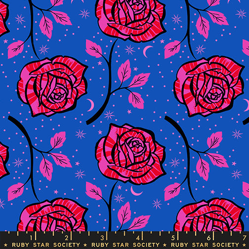 Manufacturer: Ruby Star Society
Designer: Sarah Watts
Collection: Ink Shop
Print Name: Ink Rose in Blue Ribbon
Material: 100% Cotton
Weight: Quilting
SKU: RS2139-15
Width: 44 inches