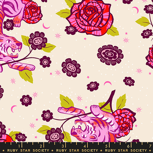 Manufacturer: Ruby Star Society
Designer: Sarah Watts
Collection: Ink Shop
Print Name: Tiger Rose in Shell
Material: 100% Cotton
Weight: Quilting
SKU: RS2143-11
Width: 44 inches