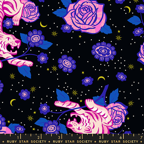 Manufacturer: Ruby Star Society
Designer: Sarah Watts
Collection: Ink Shop
Print Name: Tiger Rose in Black
Material: 100% Cotton
Weight: Quilting
SKU: RS2143-13
Width: 44 inches
