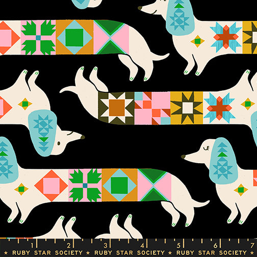 Manufacturer: Ruby Star Society
Designer: Sarah Watts, Alexia Abegg, Kimberly Kight, Rashida Coleman-Hale, Melody Miller
Collection: 1 800 Notion
Print Name: Quilty Dog in Soft Black
Material: 100% Cotton
Weight: Quilting
SKU: RS5213-13
Width: 44 inches