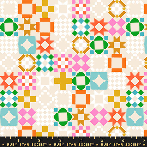 Manufacturer: Ruby Star Society
Designer: Sarah Watts, Alexia Abegg, Kimberly Kight, Rashida Coleman-Hale, Melody Miller
Collection: 1 800 Notion
Print Name: Quilty as Charged in Shell
Material: 100% Cotton
Weight: Quilting
SKU: RS5215-11
Width: 44 inches