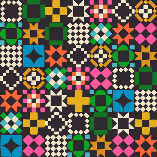 Manufacturer: Ruby Star Society
Designer: Sarah Watts, Alexia Abegg, Kimberly Kight, Rashida Coleman-Hale, Melody Miller
Collection: 1 800 Notion
Print Name: Quilty as Charged in Soft Black
Material: 100% Cotton
Weight: Quilting
SKU: RS5215-14
Width: 44 inches