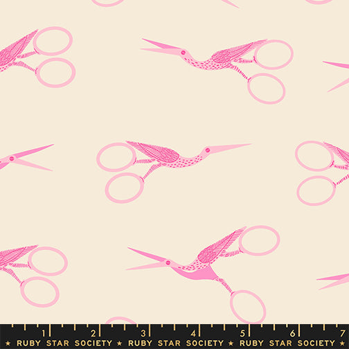 Manufacturer: Ruby Star Society
Designer: Sarah Watts, Alexia Abegg, Kimberly Kight, Rashida Coleman-Hale, Melody Miller
Collection: 1 800 Notion
Print Name: Stork Scissors in Shell
Material: 100% Cotton
Weight: Quilting
SKU: RS5216-11
Width: 44 inches