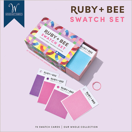 The ultimate Ruby and Bee design tool: Swatches of every color in our collection, made for color matching on the go and in your studio.&nbsp; Contains swatches for all 70 colors!