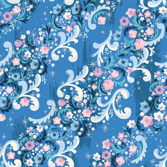 Manufacturer: Riley Blake Designs
Designer: Jill Howarth
Collection: Wishes
Print Name: Cindy's Flowers in Blueberry Sparkle
Material: 100% Cotton
Weight: Quilting
SKU: C18074R-BLUEBERRY
Width: 44 inches
