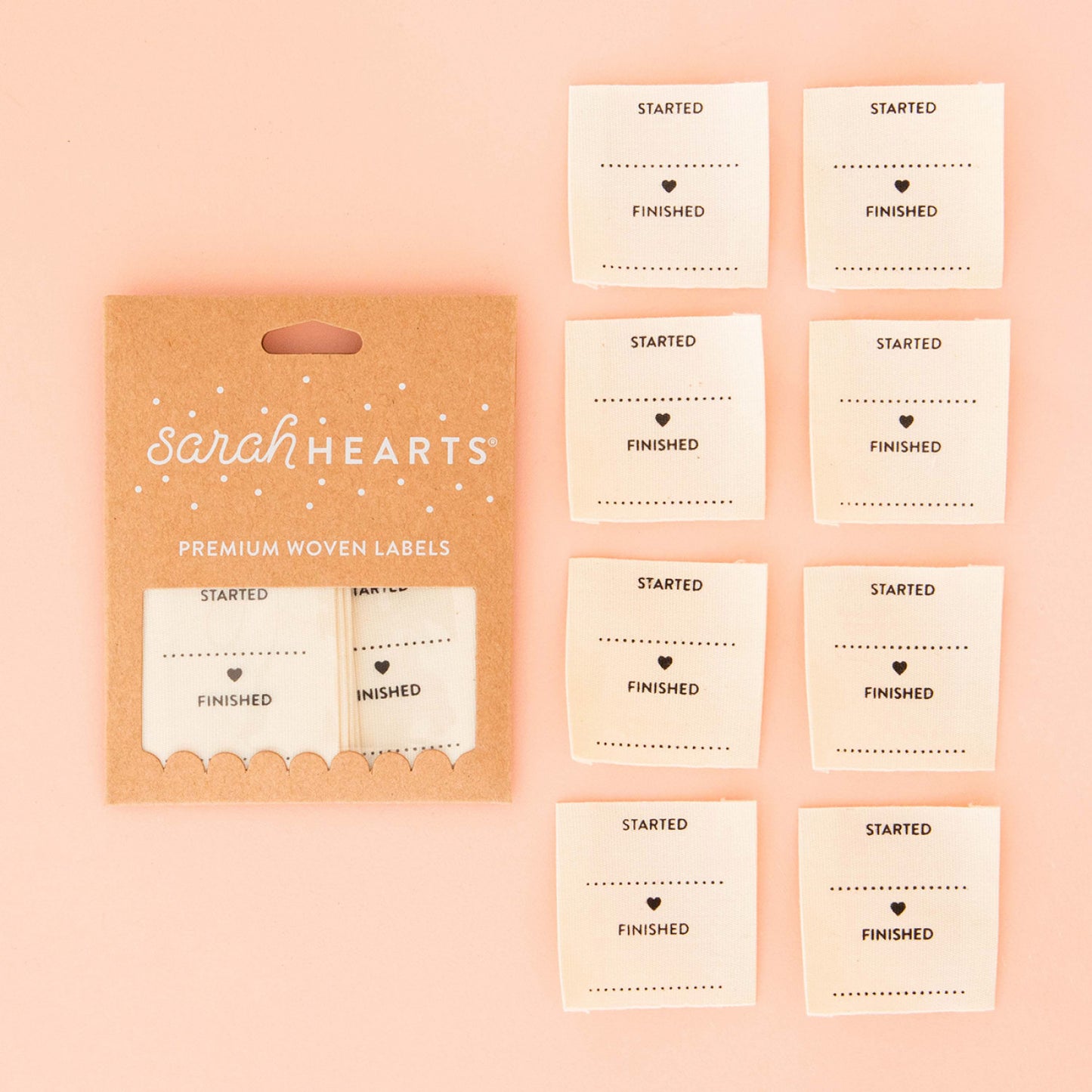 Easily track your progress with our Started/Finished Organic Cotton Labels. Made from soft, organic cotton, these labels allow you to document how long it took to create your handmade projects, such as bags, garments, or quilts. The labels are fully washable and can handle the heat of the dryer.

Sold in packs of 8 labels, 4cm x 4cm

Manufactured ethically in China and are OEKO-TEX Standard 100 certified