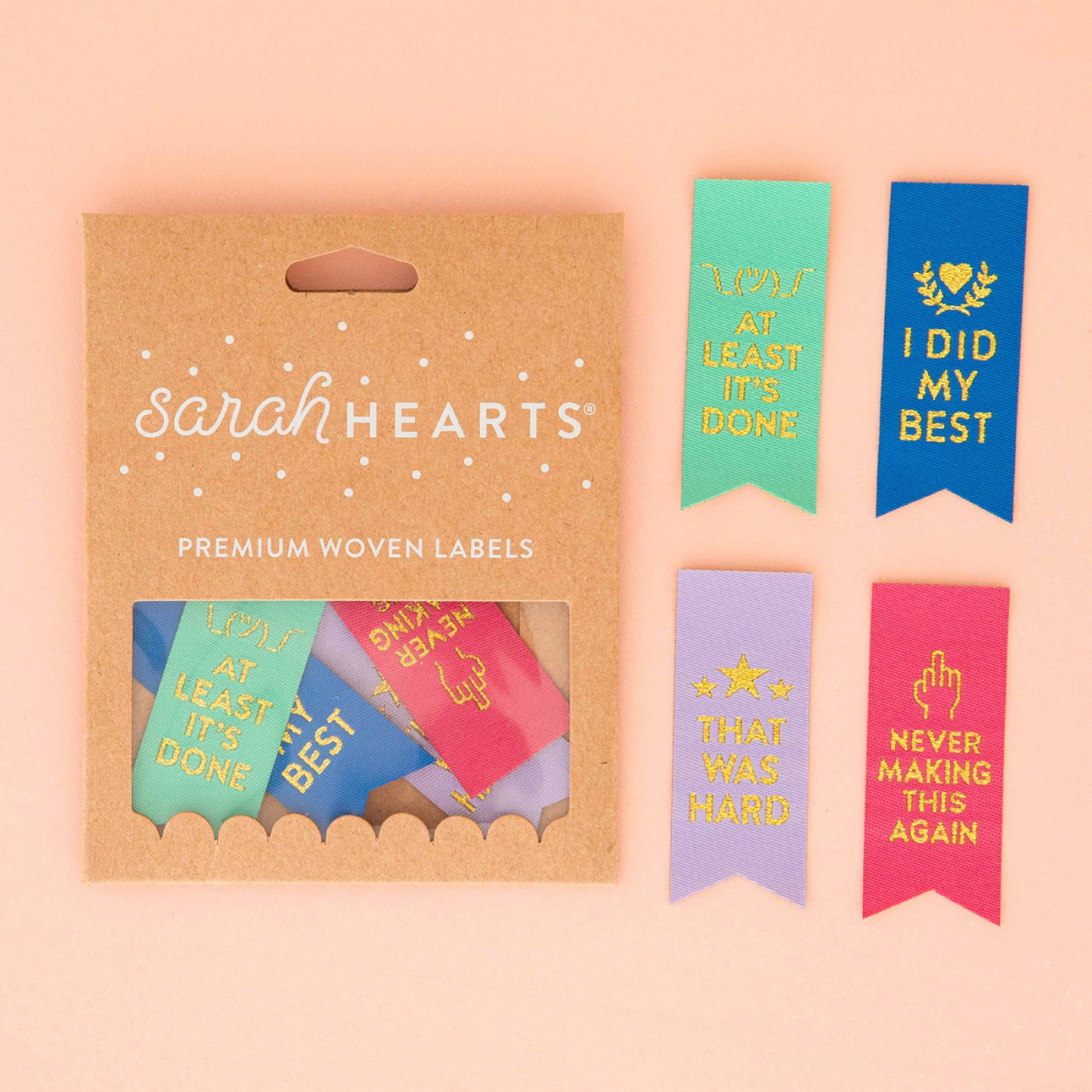 Elevate your handmade projects with our Award Ribbon Multipack Woven Labels. These award ribbons add a touch of humor and are perfect for those tough projects. With 4 unique designs, they are washable and can withstand the heat of the dryer.

Sold in packs of 8 labels, 5cm x 2cm

Manufactured ethically in China and are OEKO-TEX Standard 100 certified