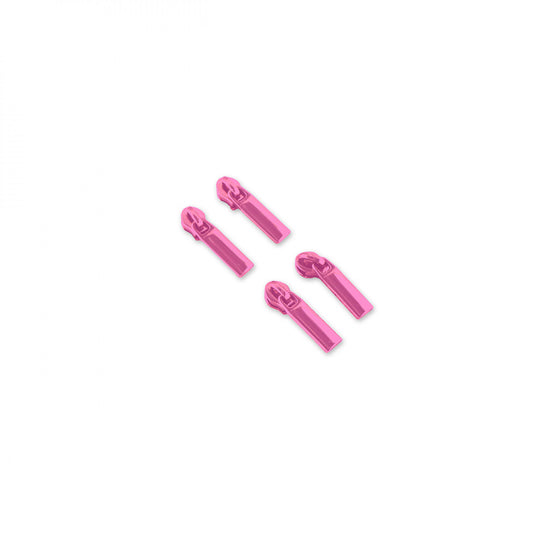 Set of four size #5 zipper pulls for nylon coil. Use with Sallie Tomato Handbag Zippers by the Yard. Make single or double slide zippers with #5 Nylon Coil Handbag Zippers by the Yard.