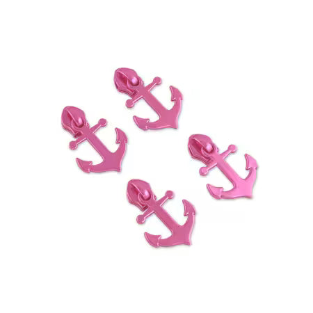 Add the finishing touch to your bags and pouches with Four Sinkies Zipper Pulls. Designed in Tula Pink’s signature style, these bring a pop of color and personality to any zipper. Crafted with a solid pink metal finish, each Sinkie measures approx. 1" x 1.25"—the perfect size for both functionality and flair. Pack of four.
