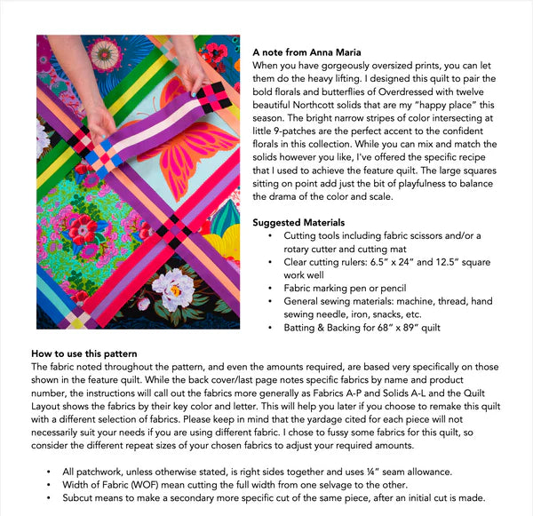 Anna Maria Textiles - Overdressed - Overdressed Quilt PATTERN