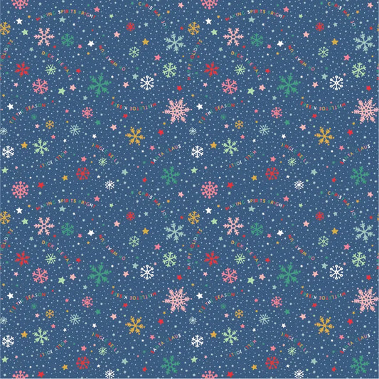 Manufacturer: Poppie Cotton Designer: Elea Lutz Collection: Oh What Fun Print Name: Snowflake Fun in Blue Material: 100% Cotton Weight: Quilting  SKU: OF23304 Width: 44 inches