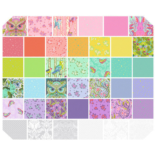 This Factory Cut FAT QUARTER BUNDLE contains 40 quilting cotton prints from Full Moon Forest II and True Colors 2025 by Tula Pink for Freespirit Fabrics

Manufacturer: FreeSpirit Fabrics
Designer: Tula Pink
Collection: Full Moon Forest II and True Colors 2025
Material: 100% Cotton 
Weight: Quilting 