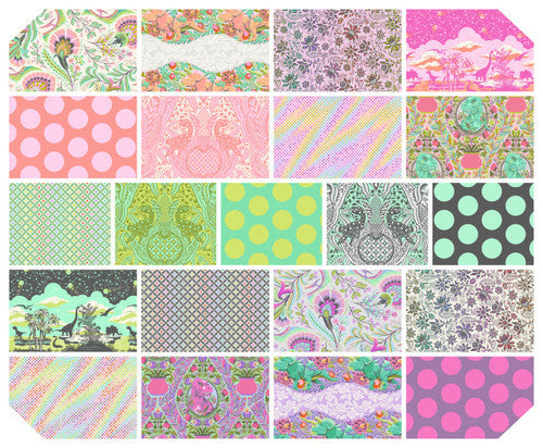 This HALF YARD BUNDLE bundle contains 21 quilting cotton prints from Roar! by Tula Pink for Freespirit Fabrics.  Manufacturer: FreeSpirit Fabrics Designer: Tula Pink Collection: Roar! Material: 100% Cotton  Weight: Quilting