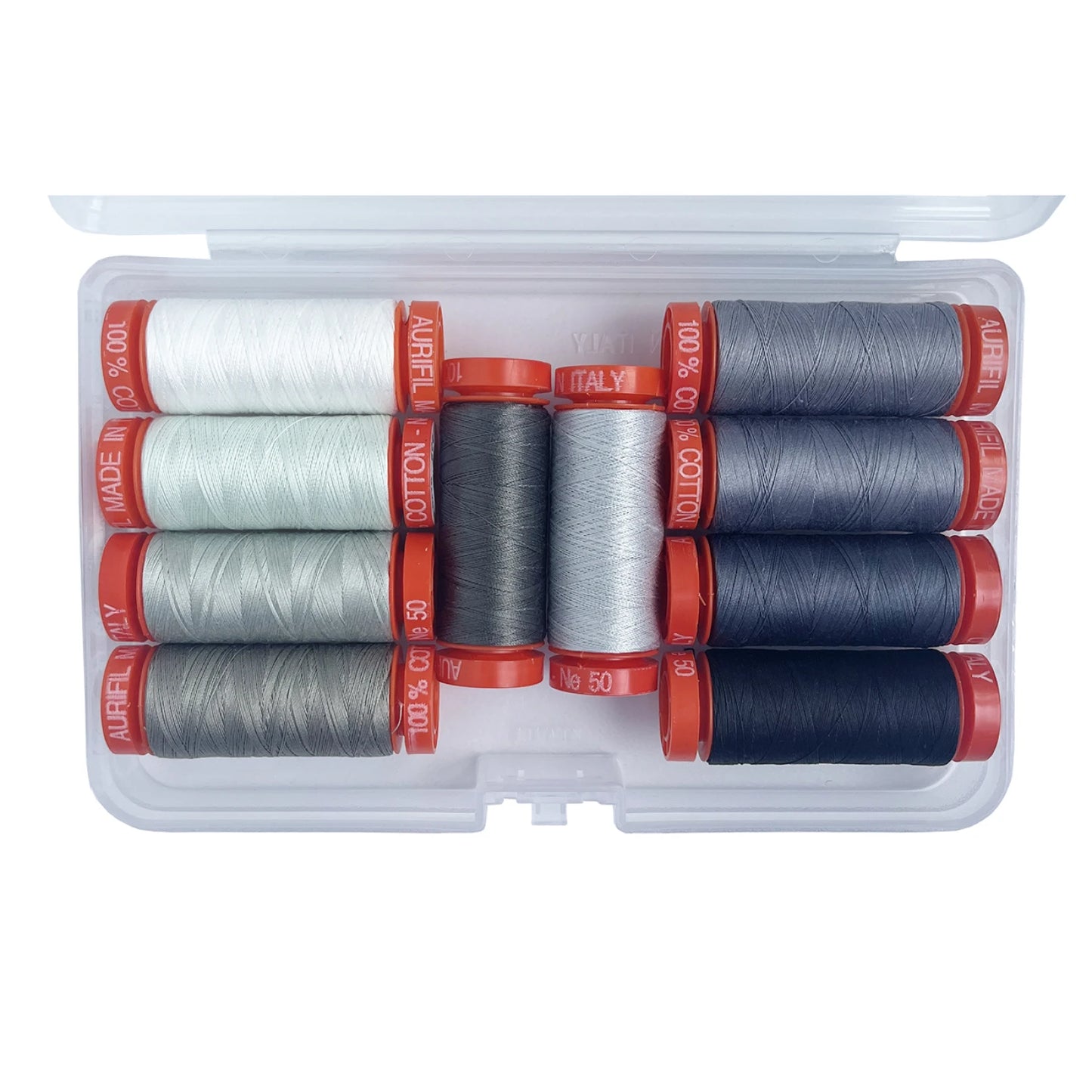 Aurifil - Tula Pink Graywork - Small Spool Collection Thread Box (50wt)