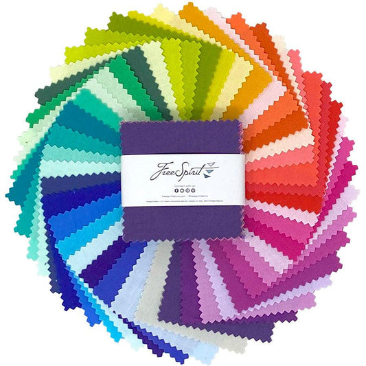 This Factory Cut Mini Charm Pack contains 44 - 2.5" x 2.5" quilting cotton prints from Designer Essential Solids by Tula Pink for Freespirit Fabrics

Manufacturer: FreeSpirit Fabrics
Designer: Tula Pink
Collection: Designer Essential Solids
Material: 100% Cotton 
SKU: FB18MCTP.SOLIDS
Weight: Quilting