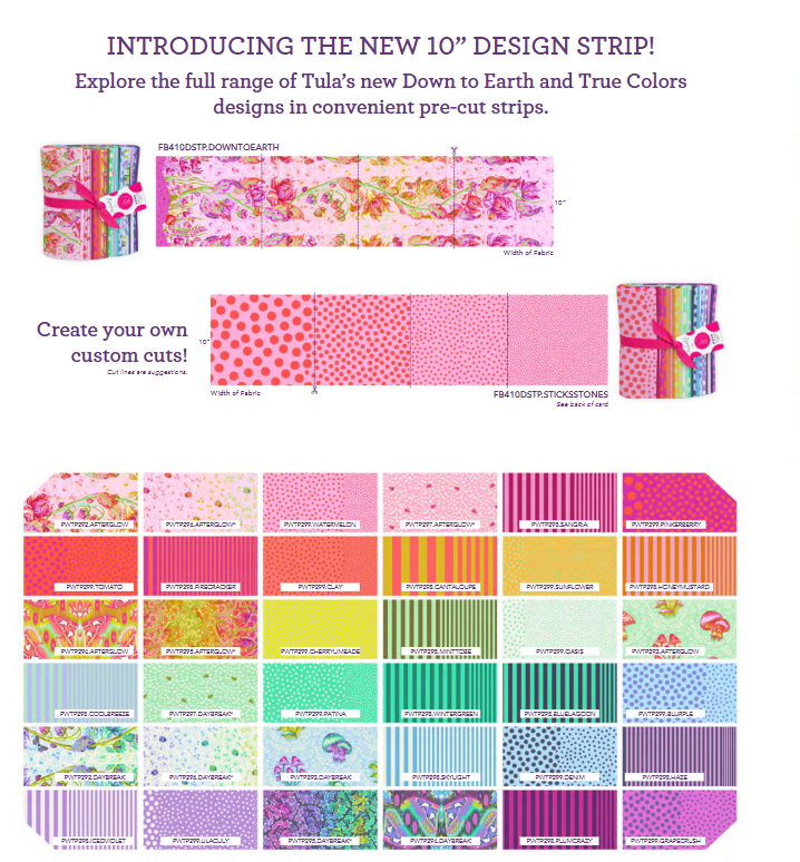 PREORDER || Tula Pink - Down To Earth - 10" Design Strip - MARCH 2027