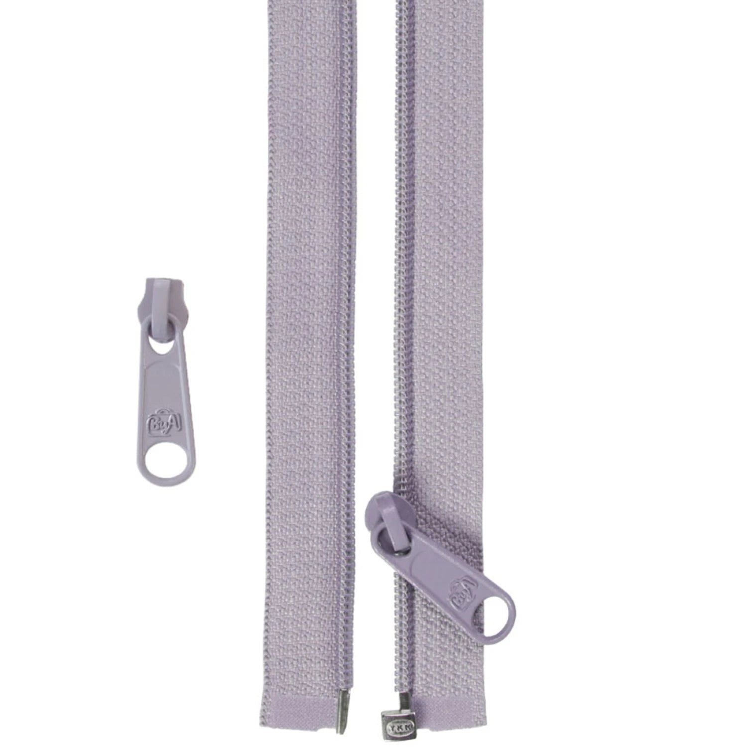 ByAnnie's 50 inch Separating Zipper and Extra Slide is a great addition to your sewing arsenal.

The zipper is perfect for coats, garments, specialty bag construction, home decor and anywhere that a separating zipper is needed.

PLUS, with the included extra slide, you can use any remaining zipper tape for another project to match your outfit.