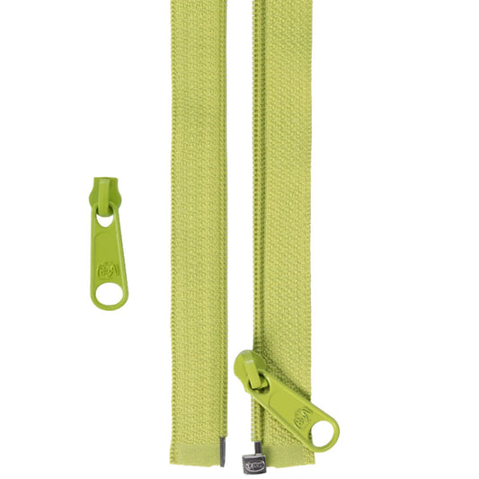 ByAnnie's 50 inch Separating Zipper and Extra Slide is a great addition to your sewing arsenal.

The zipper is perfect for coats, garments, specialty bag construction, home decor and anywhere that a separating zipper is needed.

PLUS, with the included extra slide, you can use any remaining zipper tape for another project to match your outfit.