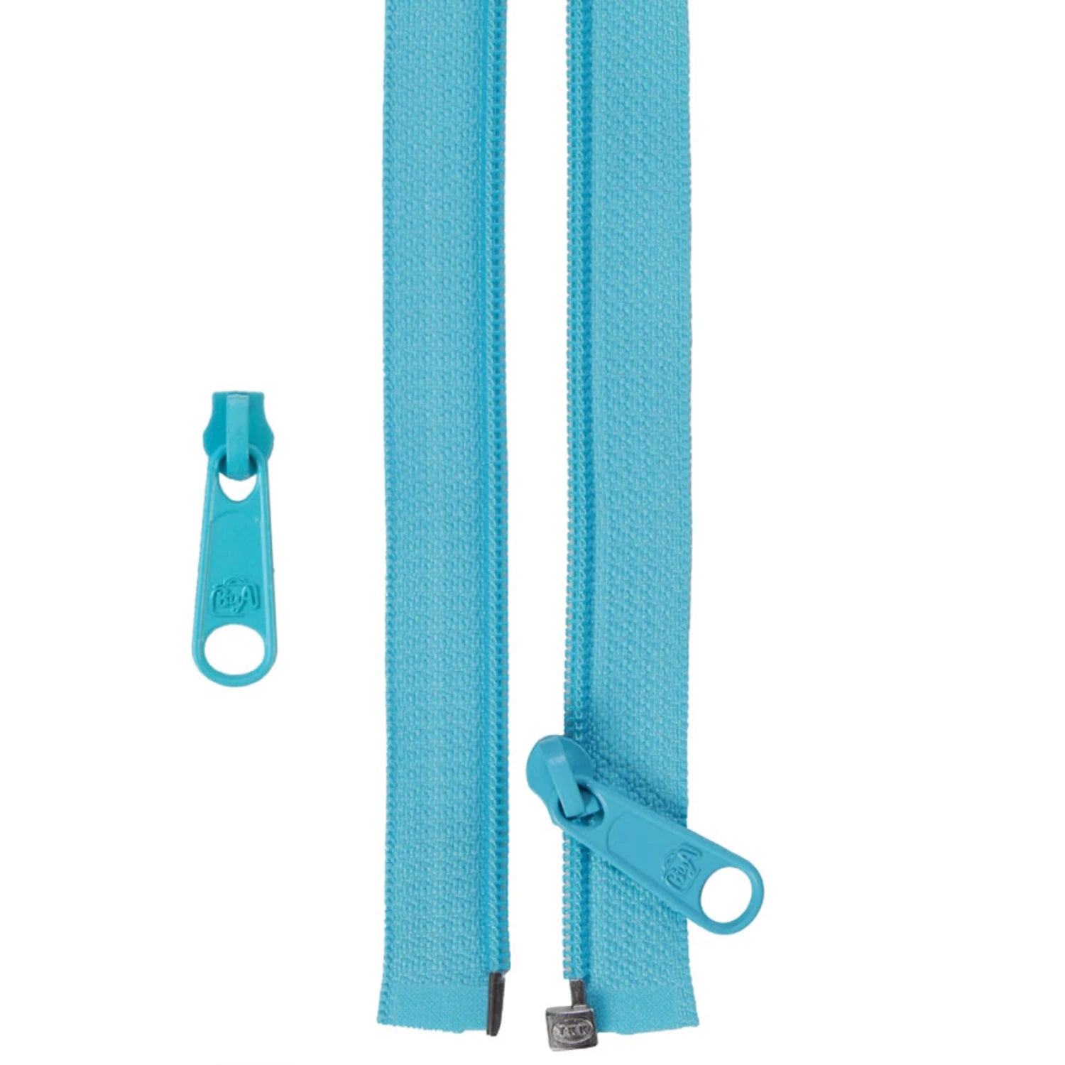 ByAnnie's 50 inch Separating Zipper and Extra Slide is a great addition to your sewing arsenal.

The zipper is perfect for coats, garments, specialty bag construction, home decor and anywhere that a separating zipper is needed.

PLUS, with the included extra slide, you can use any remaining zipper tape for another project to match your outfit.