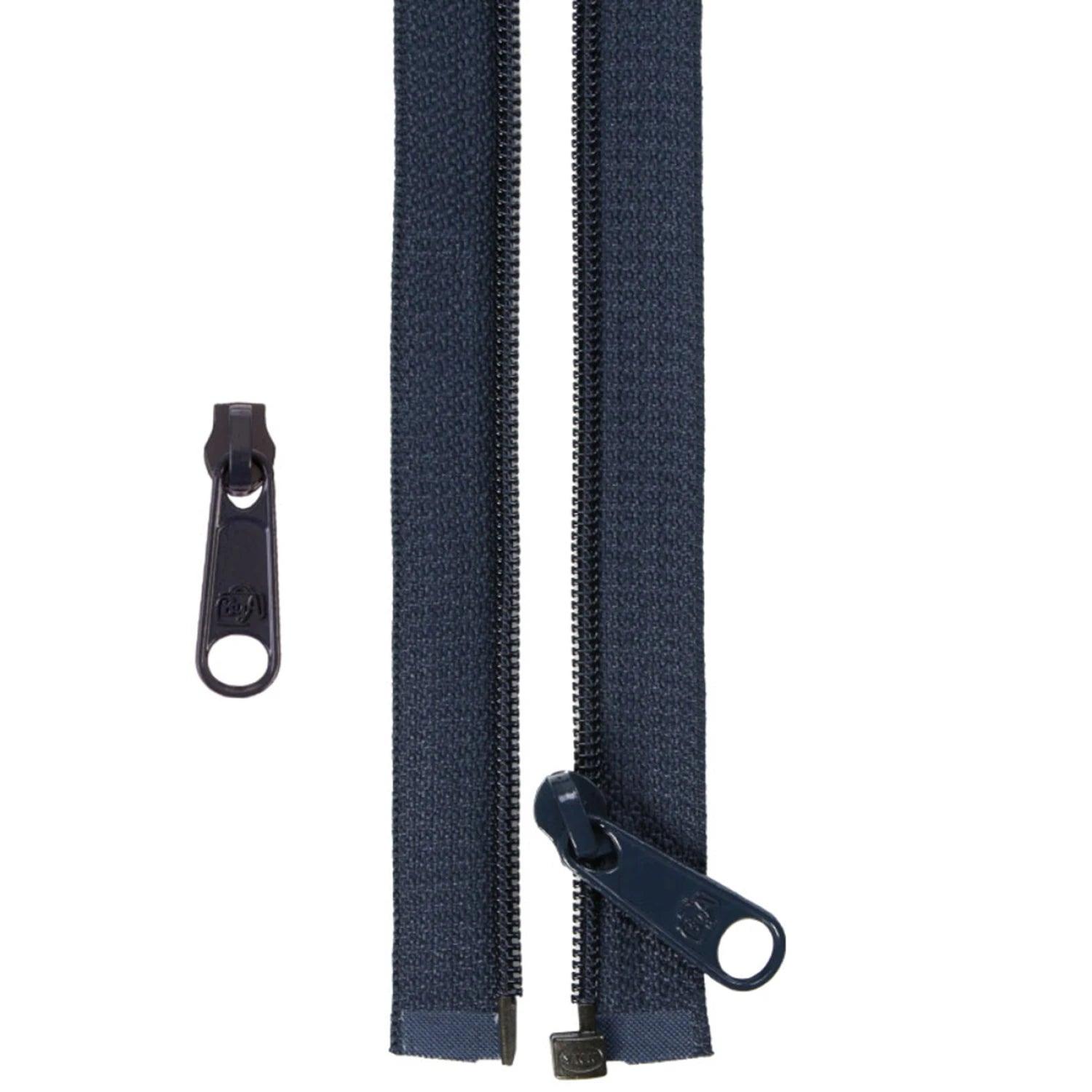 ByAnnie's 50 inch Separating Zipper and Extra Slide is a great addition to your sewing arsenal.

The zipper is perfect for coats, garments, specialty bag construction, home decor and anywhere that a separating zipper is needed.

PLUS, with the included extra slide, you can use any remaining zipper tape for another project to match your outfit.