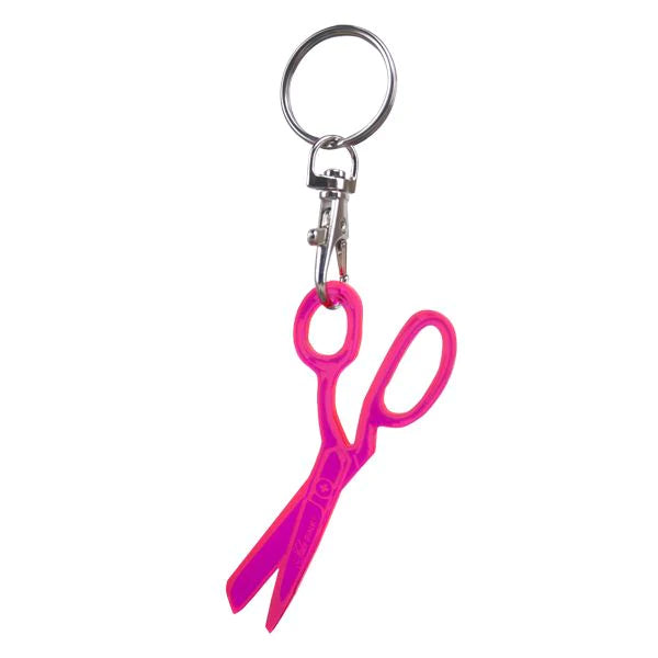Scissors Keychain by Tula Pink. Comes complete with the hardware needed to attach to your keys.