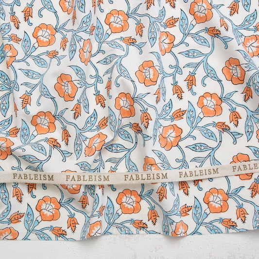 Manufacturer: Fableism
Designer: Fableism
Collection: Indian Block Prints: Cottage
Print Name: Trumpet Vines in Winter
Material: 100% Cotton
Weight: Quilting 
SKU: BPCT-02-TMP-WINTER
Width: 44 inches