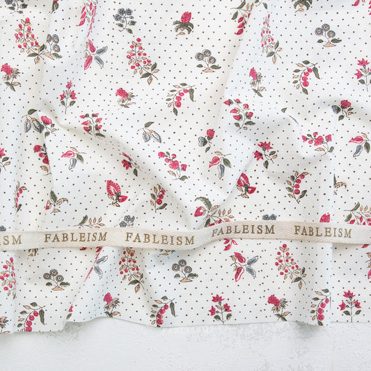 Manufacturer: Fableism
Designer: Fableism
Collection: Indian Block Prints: Cottage
Print Name: Dottie Floral in Cream
Material: 100% Cotton
Weight: Quilting 
SKU: BPCT-05-DOT-CREAM
Width: 44 inches