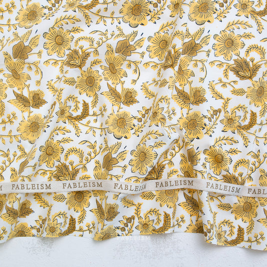 Manufacturer: Fableism
Designer: Fableism
Collection: Indian Block Prints: Cottage
Print Name: Country Floral in Yellow
Material: 100% Cotton
Weight: Quilting
SKU: BPCT-08-CTY-YELLOW
Width: 44 inches