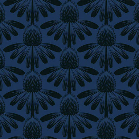 Manufacturer: Anna Maria Textiles for Northcott Fabrics
Designer: Anna Maria Parry
Collection: Indelible
Print Name: Coneflower in Night
Material: 100% Cotton
Weight: Quilting 
SKU: AMT1001-86L
Width: 44 inches