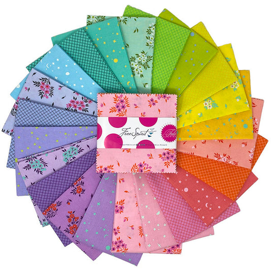 This Factory Cut CHARM SQUARES bundle contains 42 - 5" x 5"quilting cotton prints from True Colors 2025 by Tula Pink for Freespirit Fabrics

Manufacturer: FreeSpirit Fabrics
Designer: Tula Pink
Collection: True Colors 2025
Material: 100% Cotton 
Weight: Quilting