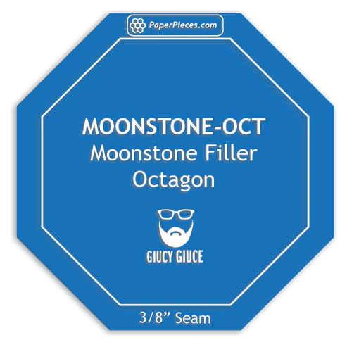 Moonstone Octagon Filler Acrylic Template  Optional Filler (Connector) Octagon for Moonstone Blocks  Moonstone Filler Octagon: Acrylic Fabric Cutting Template with 3/8" Seam Allowance  Paper Pieces and acrylic templates are sold separately.