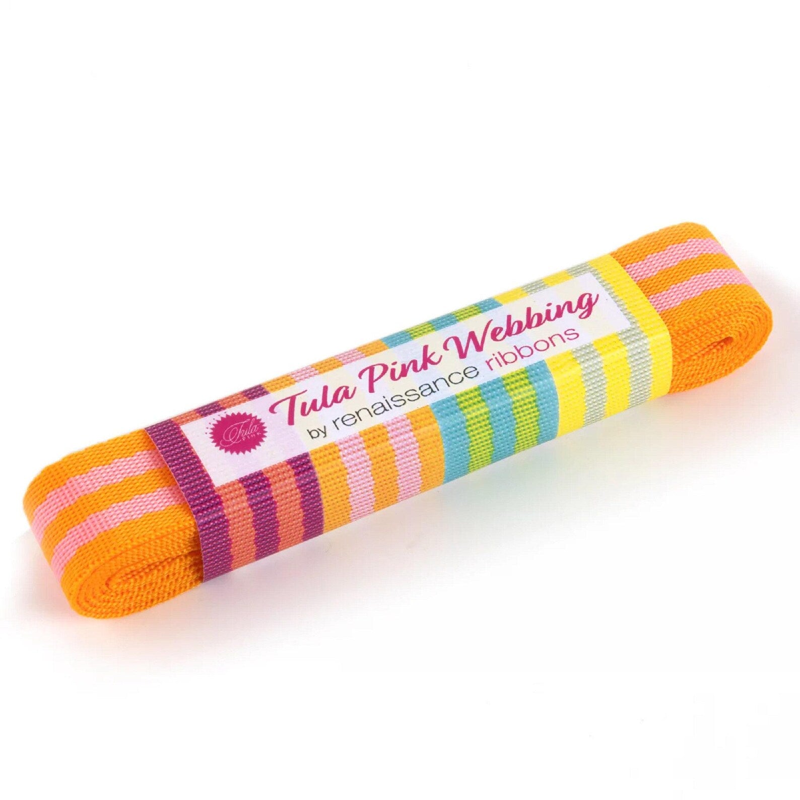 Tula Pink striped Nylon Webbing - 1in wide - Pink and Orange - A game Changer in Bag Making!

Color: Pink and Orange
Size: 1in x 2yds
Use: Bag Making
Included: 2 yds bundle