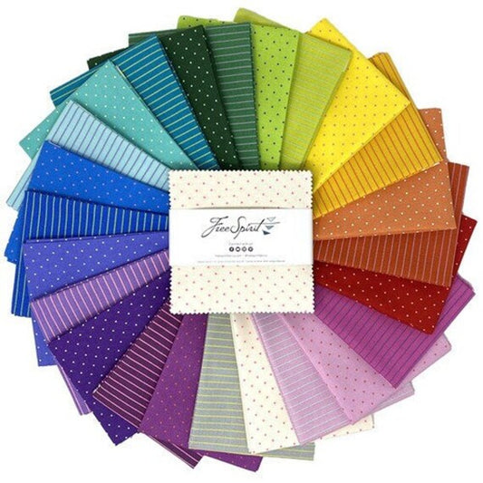 This Factory Cut CHARM PACK contains 42 - 5" x 5"quilting cotton prints from Tiny True Colors by Tula Pink for Freespirit Fabrics.

Manufacturer: FreeSpirit Fabrics
Designer: Tula Pink
Collection: Tiny True Colors
Material: 100% Cotton
Weight: Quilting