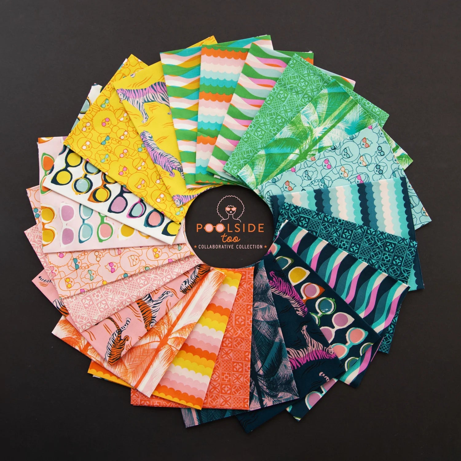 This Factory Cut FAT QUARTER BUNDLE contains 22 Fat Quarters from Poolside Too by Ruby Star Society for Moda Fabrics.

Manufacturer: Moda Fabrics
Designer: Ruby Star Society
Collection: Poolside Too
Material: 100% Cotton
Weight: Quilting