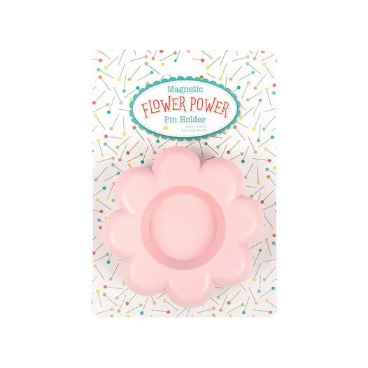 The Flower Power Magnet Pin Holder by Lori Holt of Bee in my Bonnet features a vintage flower design in Lori's frosting color. This durable plastic pin holder has a super strong magnet and works great with Lori's Pretty Pins.