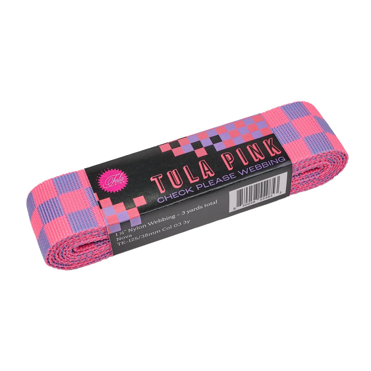 NEW 1-1/2" webbing from Tula Pink featuring the bold check pattern from Untamed! Special 3 yard cut of Check Please webbing in Nova, perfect for bags!

Color: Pink and Purple
Size: 1.5" x 3 yds
Use: Bag Making
Included: 3 yds bundle