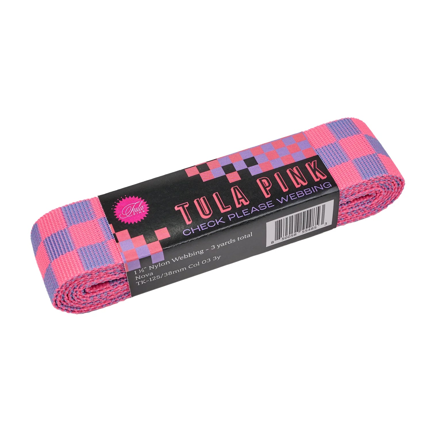 NEW 1-1/2" webbing from Tula Pink featuring the bold check pattern from Untamed! Special 3 yard cut of Check Please webbing in Nova, perfect for bags!

Color: Pink and Purple
Size: 1.5" x 3 yds
Use: Bag Making
Included: 3 yds bundle