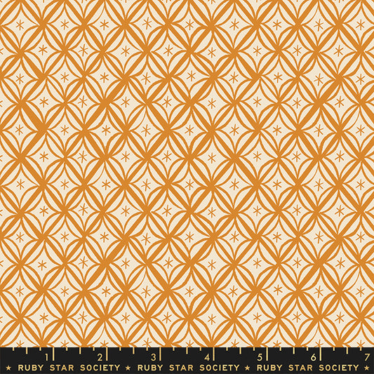 Manufacturer: Ruby Star Society Designer: Melody Miller Collection: Camellia Print Name: Macrame in Caramel Material: 100% Cotton  Weight: Quilting  SKU: RS0034-14 Width: 44 inches