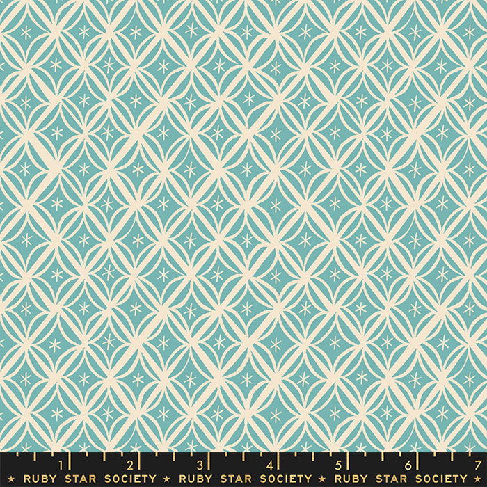 Manufacturer: Ruby Star Society Designer: Melody Miller Collection: Camellia Print Name: Macrame in Turquoise Material: 100% Cotton  Weight: Quilting  SKU: RS0034-16 Width: 44 inches