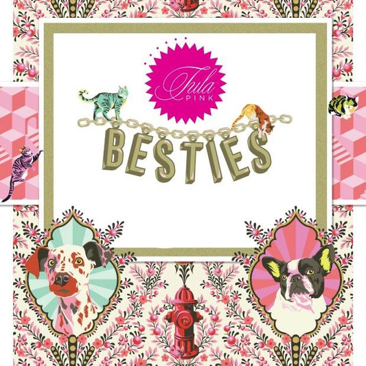This Factory Cut FAT QUARTER BUNDLE bundle contains 22 quilting cotton prints from Besties by Tula Pink for Freespirit Fabrics.  Manufacturer: FreeSpirit Fabrics Designer: Tula Pink Collection: Besties Material: 100% Cotton  Weight: Quilting