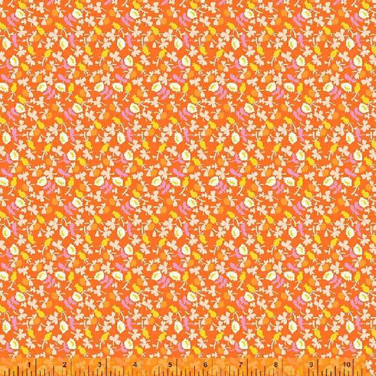 Manufacturer: Windham Fabrics Designer: Heather Ross Collection: Lucky Rabbit Print Name: Calico in Red Orange Material: 100% Cotton  Weight: Quilting  SKU: 37027A-12 Width: 44 inches