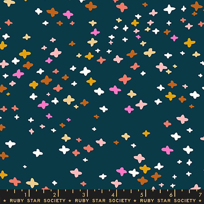 Manufacturer: Ruby Star Society Designer: Rashida Coleman-Hale Collection: Koi Pond Print Name: It's a Plus in Peacock Material: 100% Cotton  Weight: Quilting  SKU: RS1039-13 Width: 44 inches