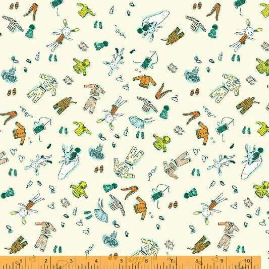 Manufacturer: Windham Fabrics Designer: Heather Ross Collection: Lucky Rabbit Print Name: Doll Clothes in Cream Material: 100% Cotton  Weight: Quilting  SKU: 53243-1 Width: 44 inches