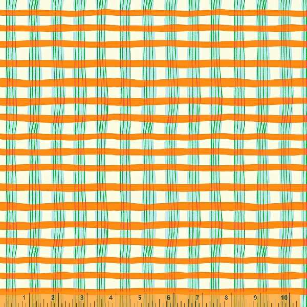 Manufacturer: Windham Fabrics Designer: Heather Ross Collection: Lucky Rabbit Print Name: Painted Plaid in Orange Material: 100% Cotton  Weight: Quilting  SKU: 53245-9 Width: 44 inches